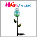 Cute Glass Owl Solar Light LED Garden Metal al por mayor